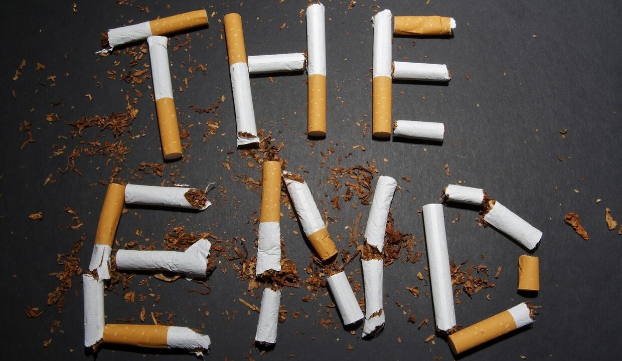 polomljene cigarete i promjene na tijelu pri prestanku pušenja