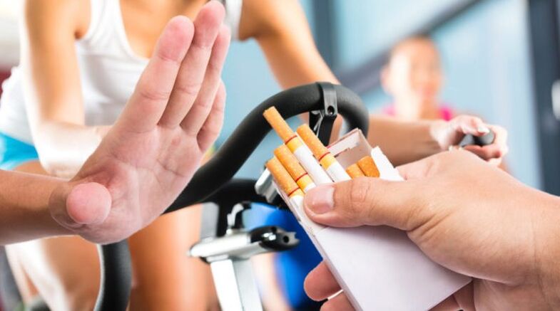 odustajanje od cigareta i vježbanje na sobnom biciklu